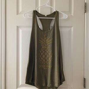 Olive Green Pineapple Tank Top
